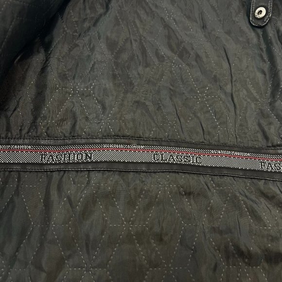 Bleu Grandeur Faux Leather Moto Jacket - Picture 10 of 11